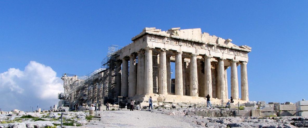 The magnificent Parthenon on top of the Acropolis in Athens Greece.