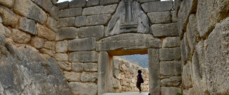 The Lion Gate was the main entrance of the Bronze Age citadel of Mycenae, southern Greece.