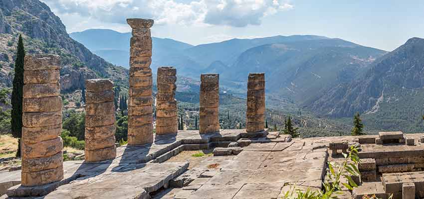 The temple of Apollo at Ancient Delphi