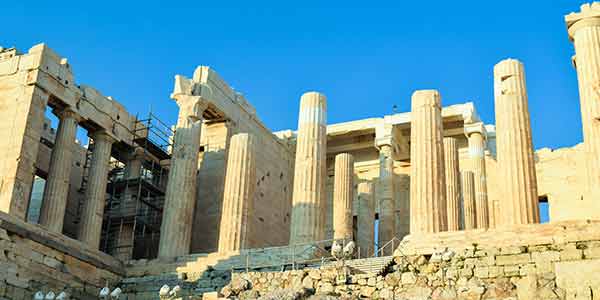 The ancient entrance to the Acropolis