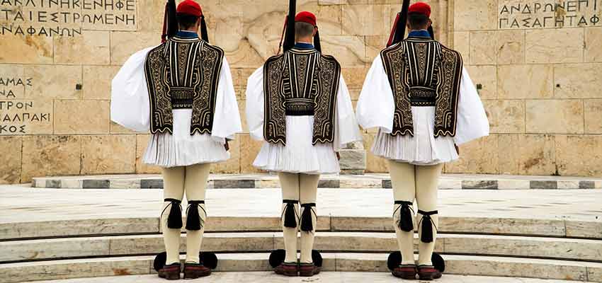 The national Evzones guards in Athens