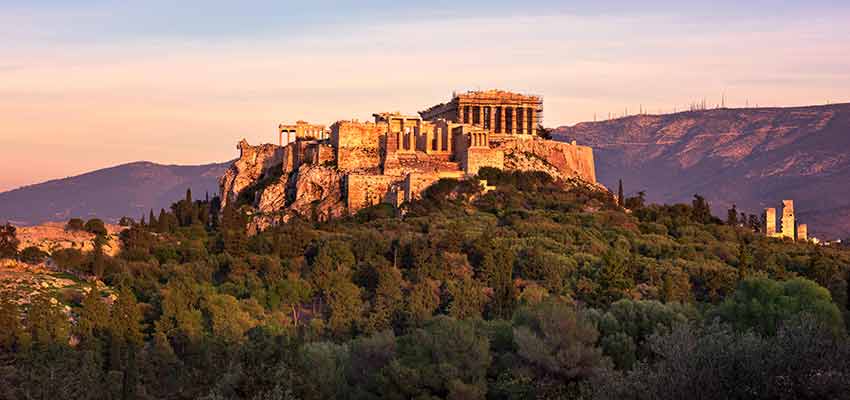 View of the Acropolis from the the Philopappos Hill